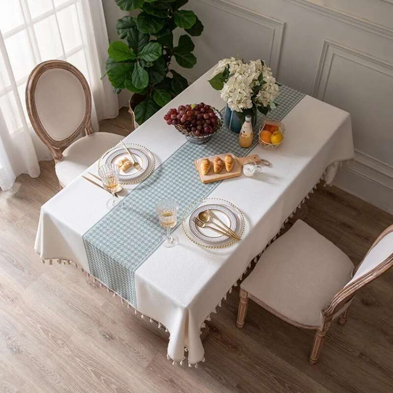 Nordic Fresh Fabric Tablecloth Simple Modern High-end Light Luxury Rectangular Dining Table Cloth Coffee Table Cloth And