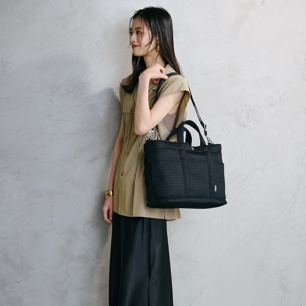 [Breath TOPKAPI] A4-tygkasse i polymesh med axelrem (Svart)