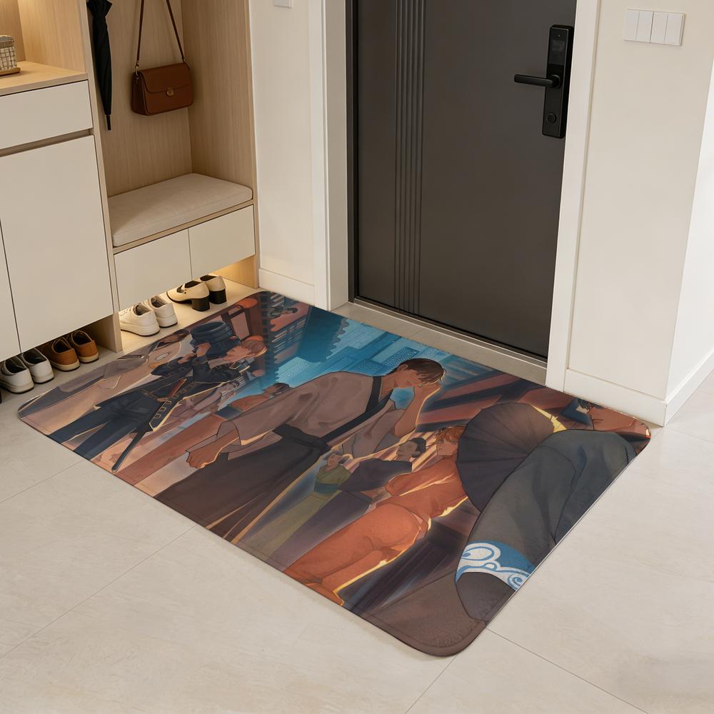 Hilarious G-Gintama Floor Mat Flannel Door Mat Non-Slip Absorbent Washable Indoor Home Rug