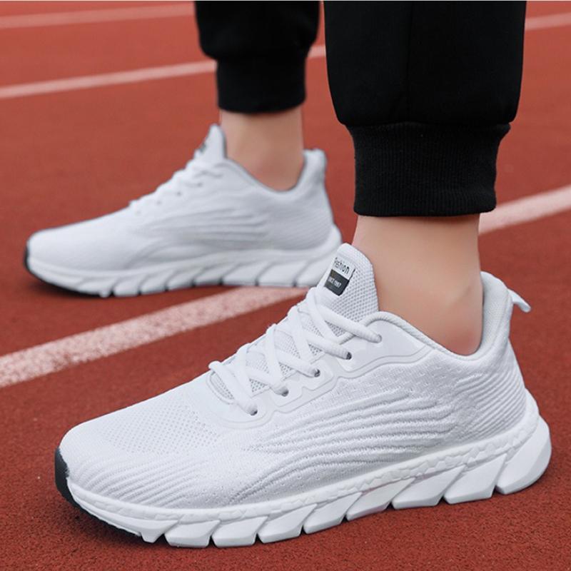 Breathable Mesh Couple's Running Sports Shoes Knitted Elastic Casual Sneakers Walking Jogging Outdoor Shoes
