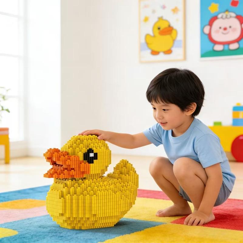 Yellow Duck Animal DIY Model Building Blocks Cartoon Pet Figures Bricks Creative Friend Girl Gift City Village