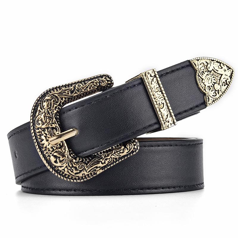 Women'S Belt Vintage Carved Needle Buckle Men'S Belt Punk Hip Hop Rock Style Jeans Pu Leather Belt Cheap Belt