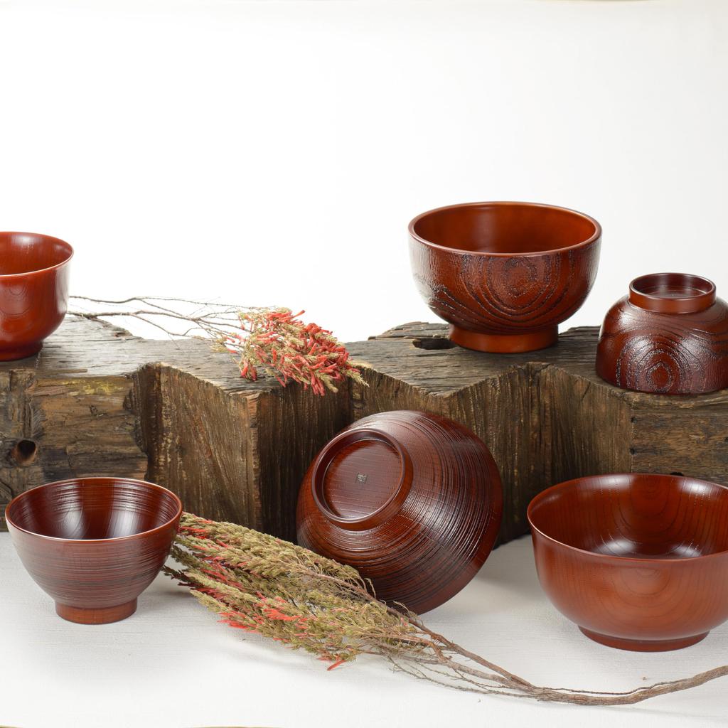 Miyamoto Sangyo Soup 143201 Hane-gata Bowl, Kan-iro (Trunk Color), Size Approx. 11 H7.3