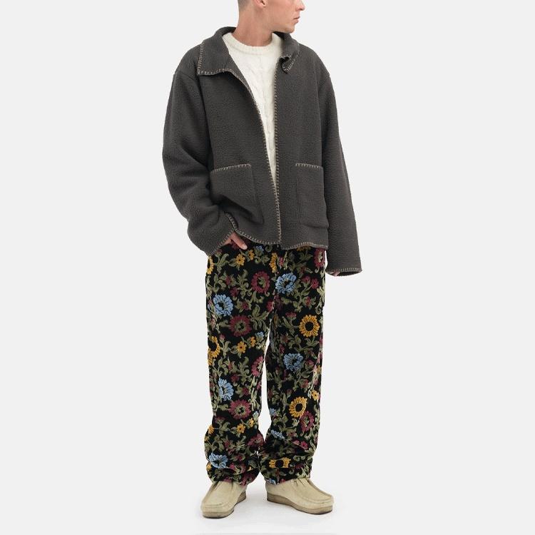 Stussy Woodsy Blanket Stitch Fleece Jacket 'Black' Men's 218128