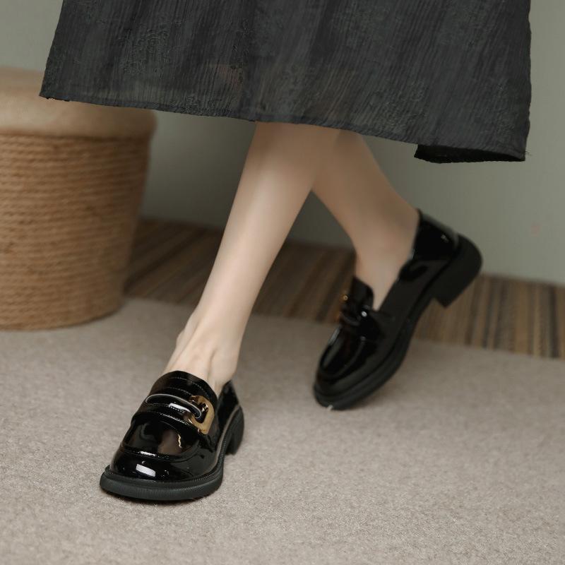 Nové kožené boty o výšce 30 cm s tlustou podrážkou, podrážka typu muffin, mokasíny, pravá kůže, dámské měkké britské boty