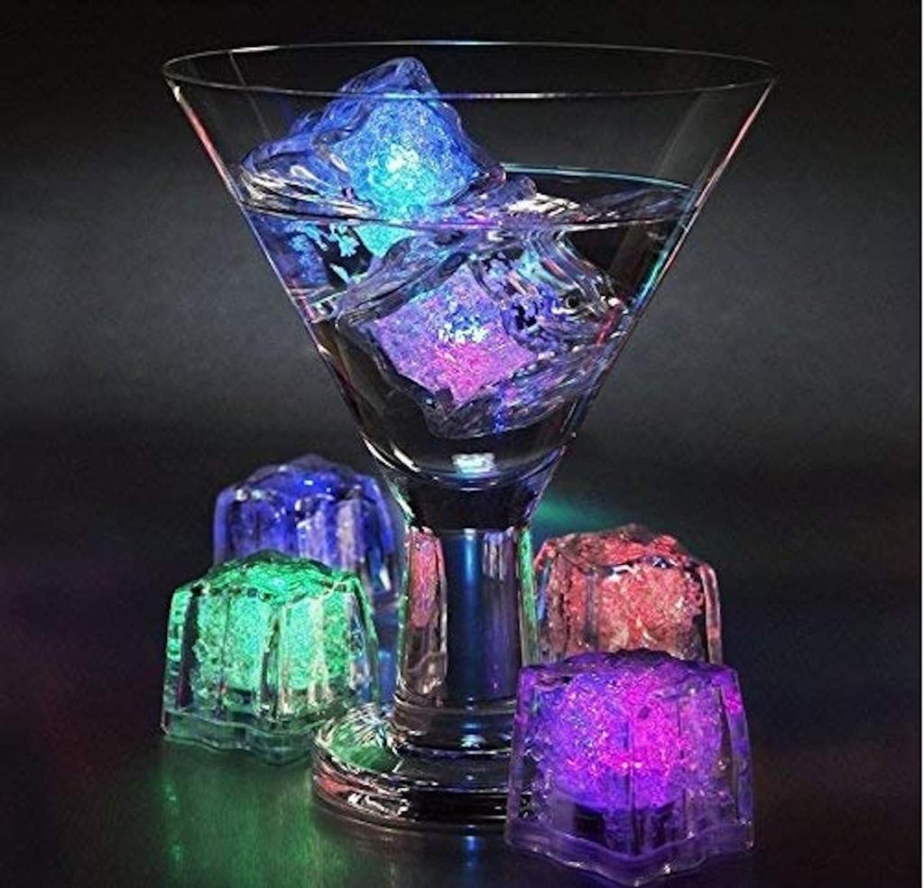 Flashing glowing ice or 36 pieces ice light party dating cocktail pieces set includes 3 cleaning type, seven-color cubes, 12, 24, set, light, cubes,