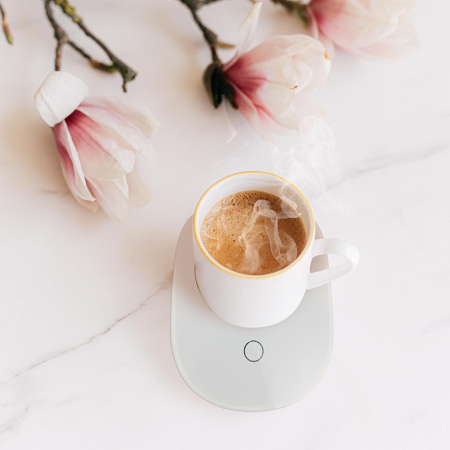 USB Powered 55℃ Mug Warmer Coaster for Desk, Compact Electric Cup Heating Pad for Coffee, Tea, and Hot Drinks, Portable Desktop Beverage Warmer