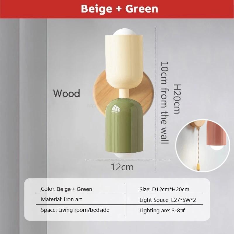 Nordic Wooden Wall Lamp Minimalist Cream Zipper Decorative Lighting For Bedroom Bedside Living Room Hallway Indoors Illumination