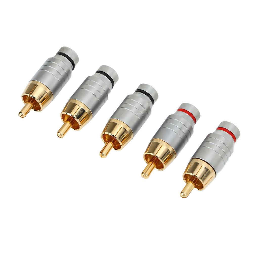5pcs RCA Connector Universal Metal Soldering Audio Video Cable Connector Speaker Plug