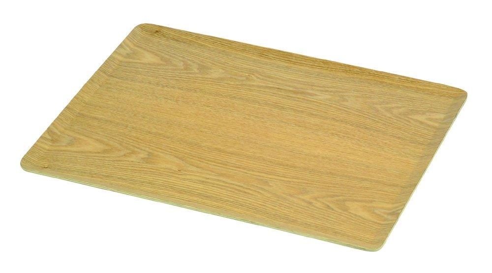 Pearl Metal Square Wooden Tray, 36 X 28 Cm, Non-Slip, Natural Brick, HB-3746