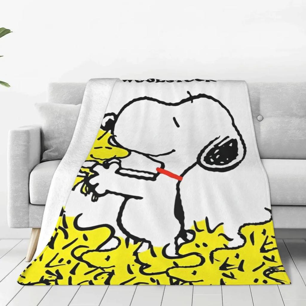 Woodstock Woll Decken Cartoon Niedlich Lustig Überwurf Decke für Bett Sofa Couch 125*100cm Tagesdecken Leicht