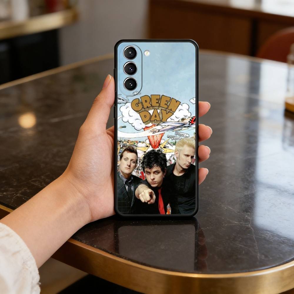 

G-Green D-Day Band Phone Case For Samsung S25,24,23,22,30,21,10,9,Ultra,Plus,Lite,FE,4,5 G Soft Black Case Samsung S23plus5G