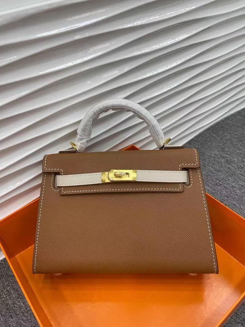 22,25CM Handflächenmuster Rindsleder Color-Blocking Tasche Handtasche Kontrastierend Grenzüberschreitender Großhandel Leder Damen Tasche Hersteller Großhandel 25CM gray