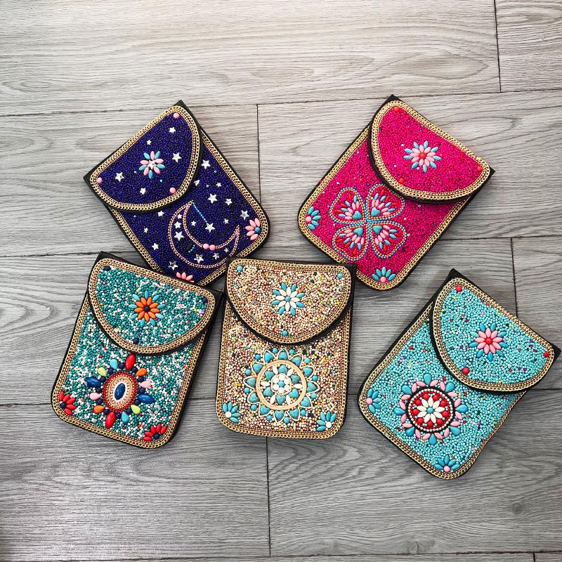 Boho Vintage Veske - Flerroms premium tekstur myk moteriktig allsidig håndlaget dusk risperler