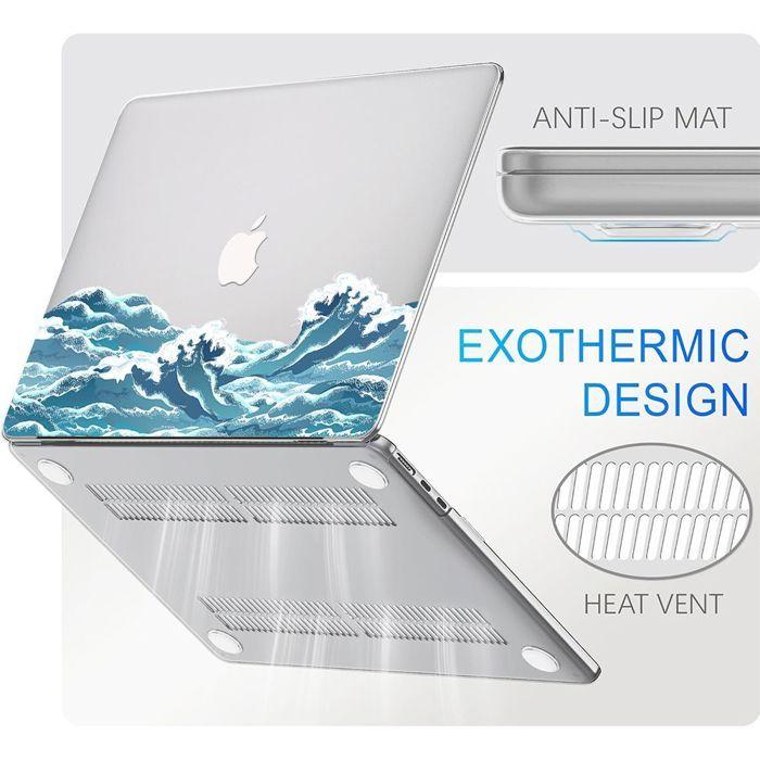 Coque de protection - MacBook - Pro 16 Pouces - Antichoc - Slim - Motif Vague