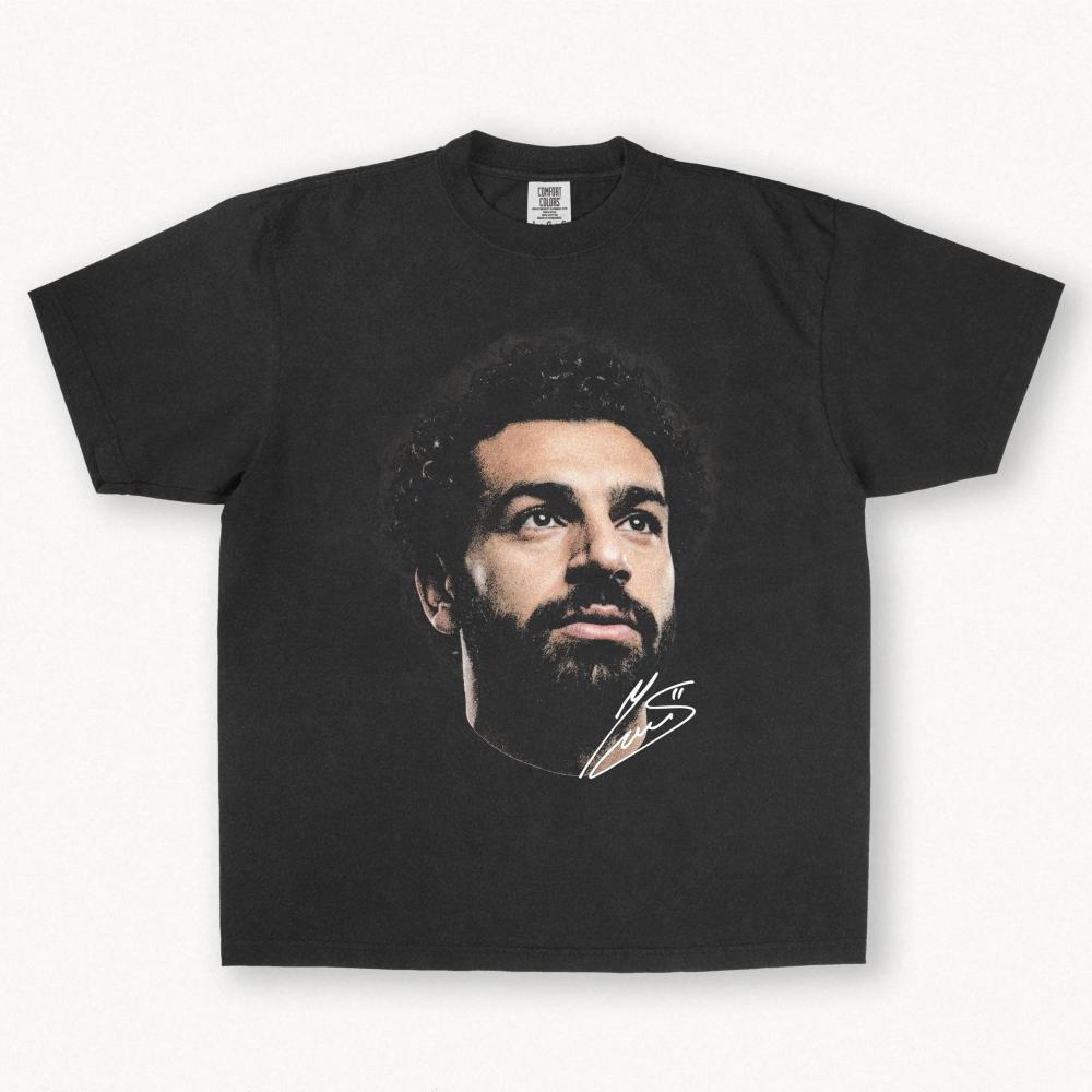Графическая футболка Мохамеда Салаха – Футболка Streetwear с автографом – Премиум хлопковая унисекс футболка 4XL