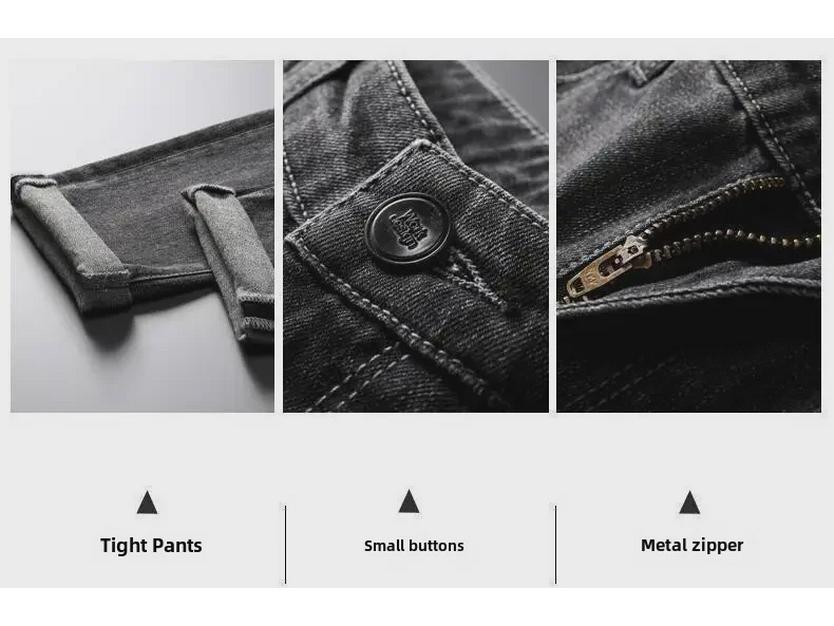American High Street Men's Slim Fit Stretch Denim Pants – Autumn/Winter 2024 Korean Style Casual Wear
