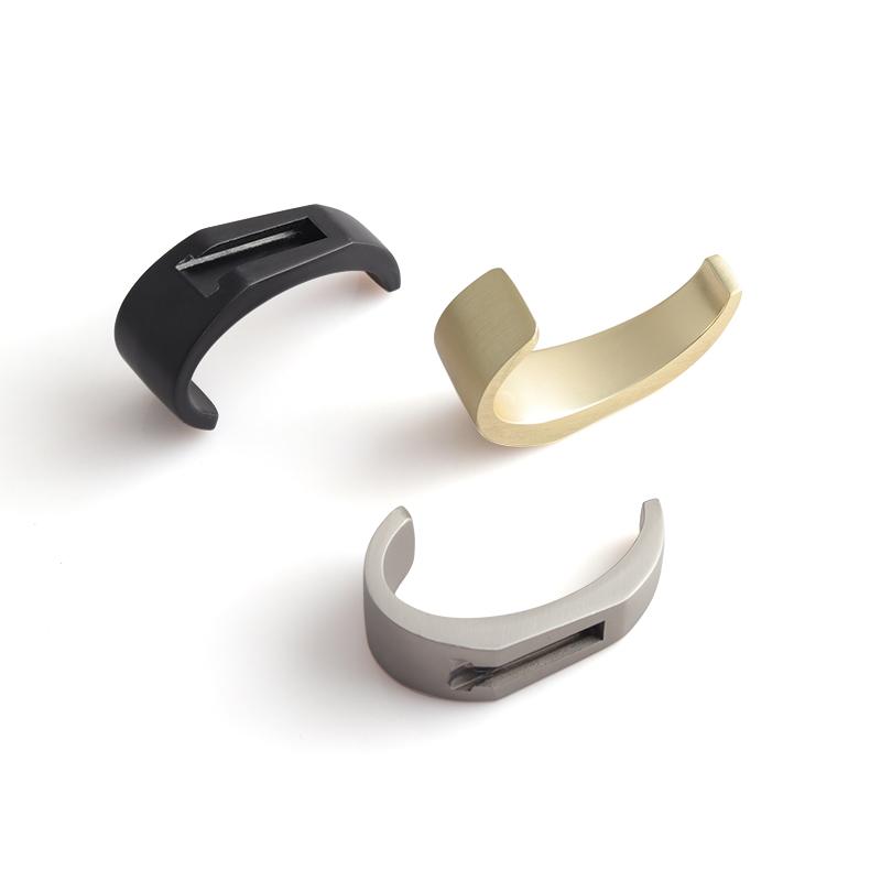 Oukali Modern Times Bathroom Zinc Alloy Wall Mount Black Silver Brushed Brass Kitchen Towel Coat Hook