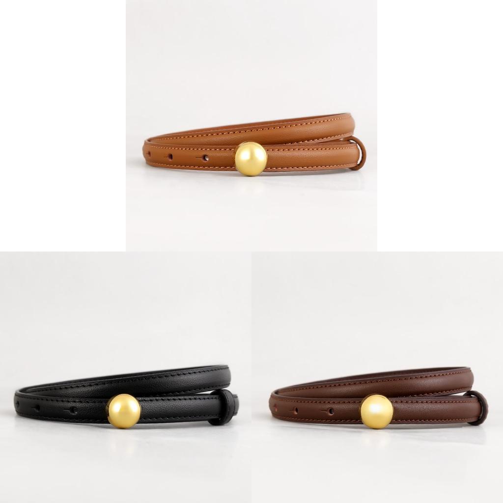 Echter Leder Damen Skinny Gürtel Mit Dornschließe Für Kleid Und Sommerkleidung