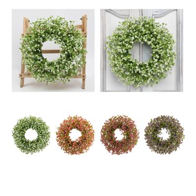 Front Door Wreath Lifelike Spring Summer Wreath Artificial Wreath Hanging Garland for Farmhouse Wall Party Wedding Decoration