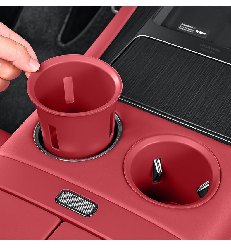 Silicone Holder for AITO M7/M8 Center Console Cup: Mat & Limiter Sleeve for 26 Models