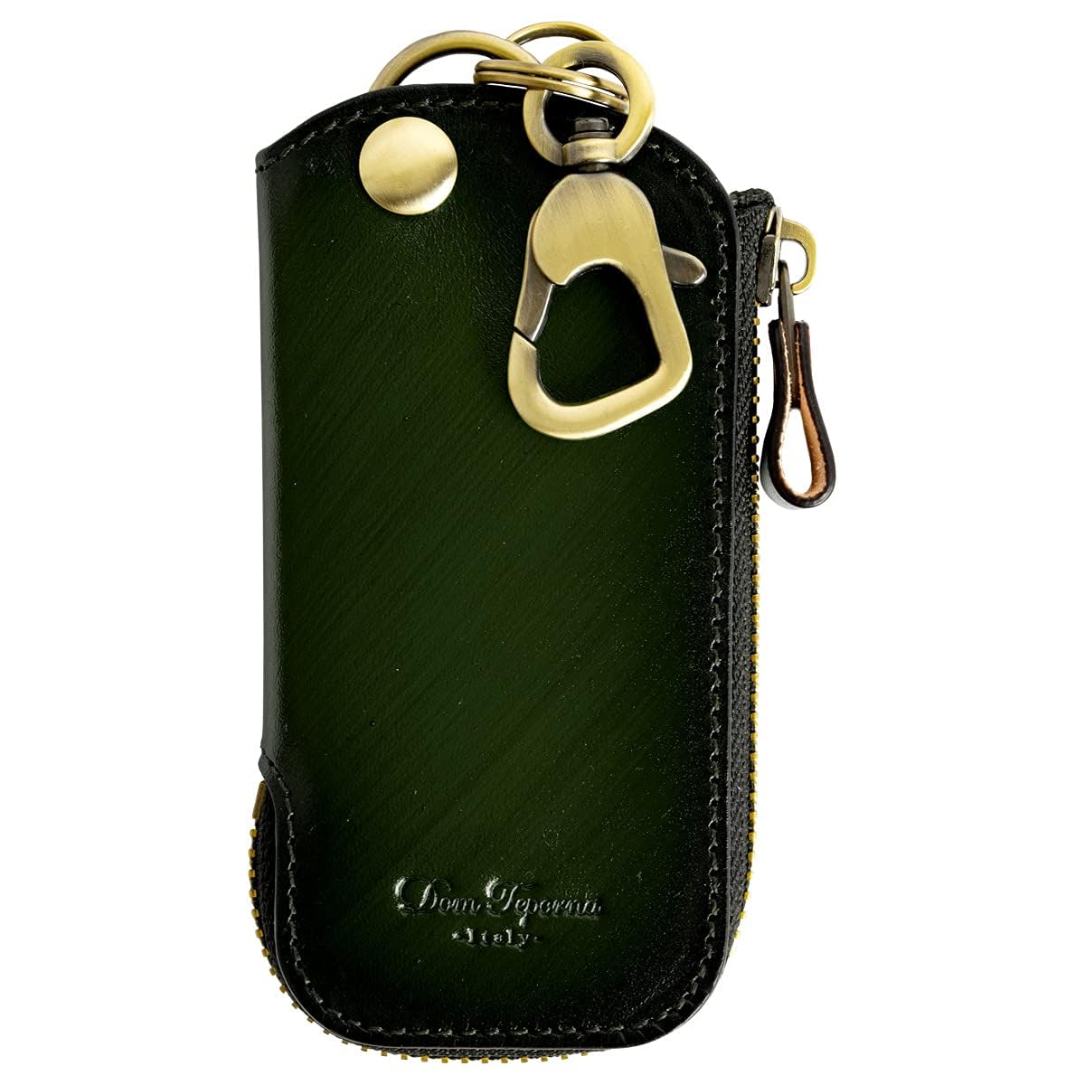

Dom Teporna Italy Key Smart Key Genuine Italian Single Piece with 2 Key and Green Case, Case, Leather, Carabiner, Rings, Men s Women s, зелений