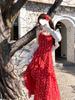 Spring/Summer 2025 Q Lady Red Floral Maxi Cami Dress with Slit