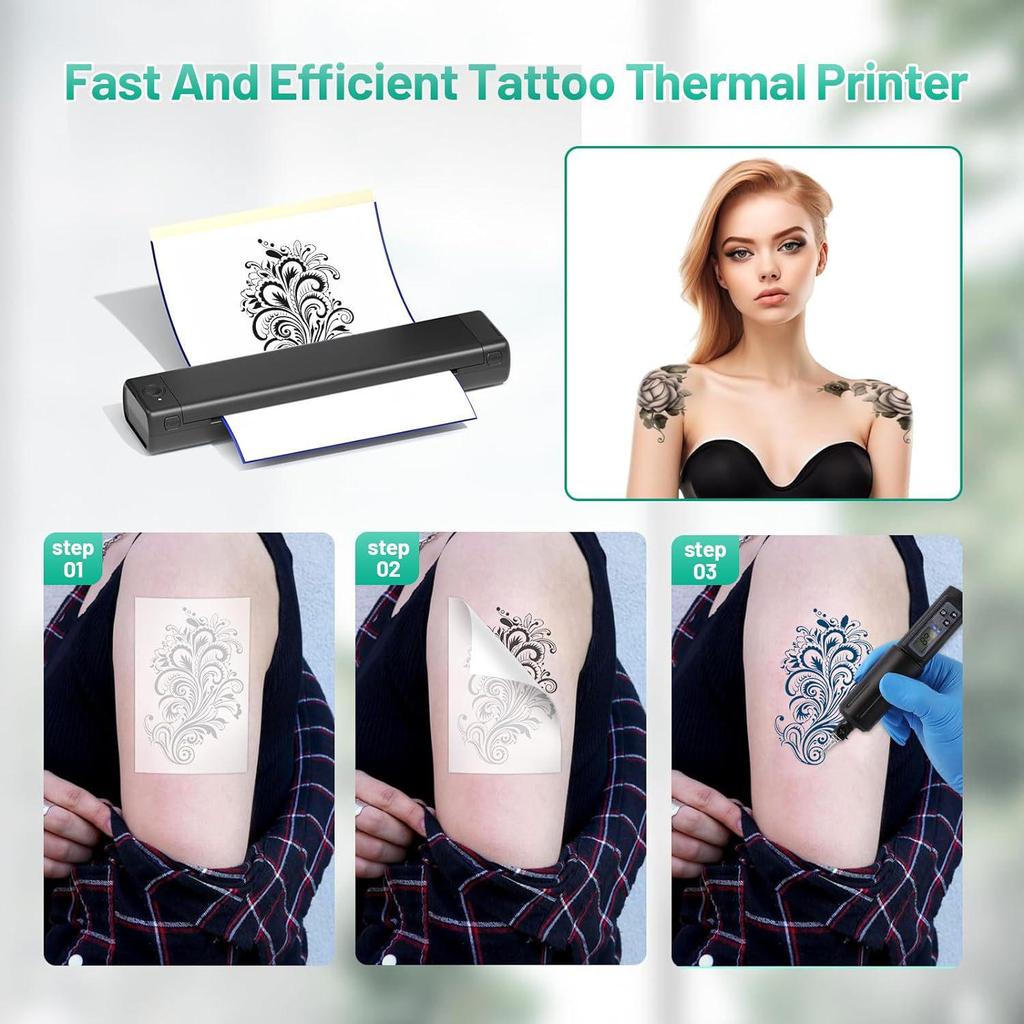 Phomemo Portable Mini Thermal Printer for Office, Tattoos, and A4 Documents