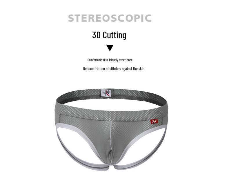 Trendy European & American Men's Butt-Lifting Mesh Thong – Low-Waist & Breathable