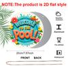 2D Flach, 1 Stück Runde Aluminium "Willkommen am Pool" Schild, Niedliche Gummi-Ente & Floraler Wasserspritzer Metallschild, Helles Buntes Sommerdesign, Idee für
