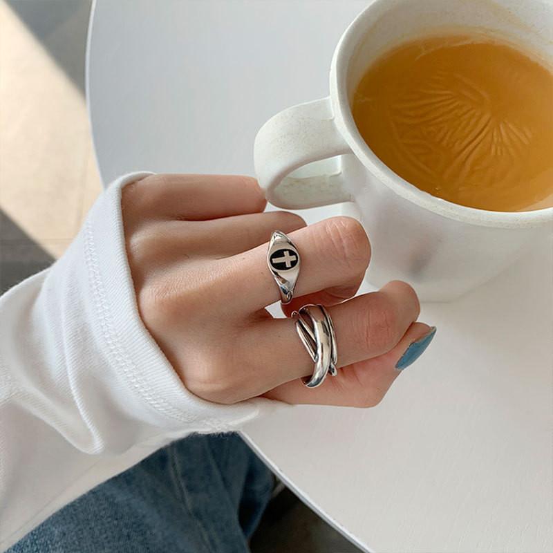 925 Silver Sterling Neutral Cross Ring Vintage Casual Accessory Gifts Holiday