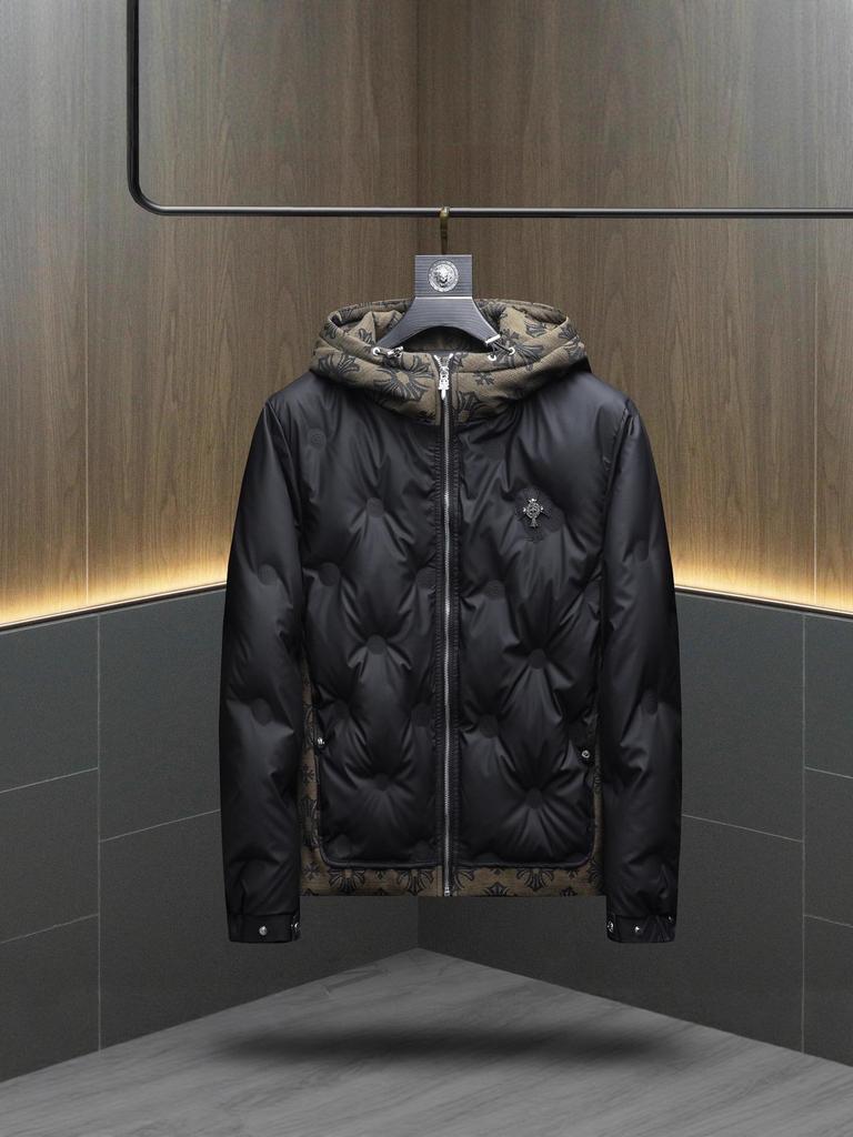 Europäische Herren-Daunenjacke Patchwork Jacquard Hohe Qualität Herbst/Winter 2025