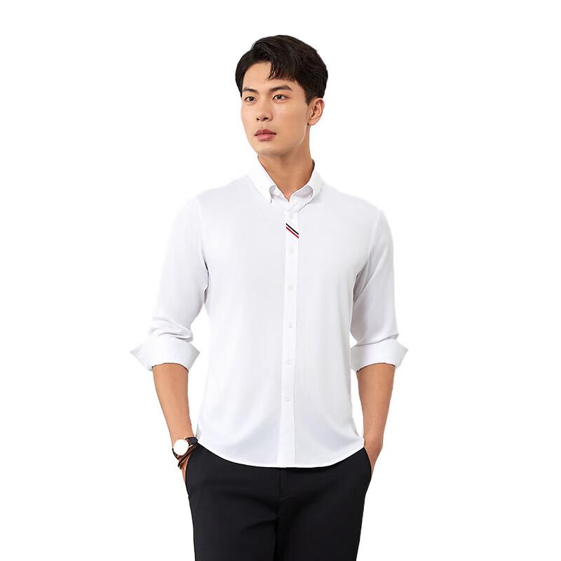 Goldlion Men's Easy-Care Silk Blend Casual Long-Sleeve Shirt