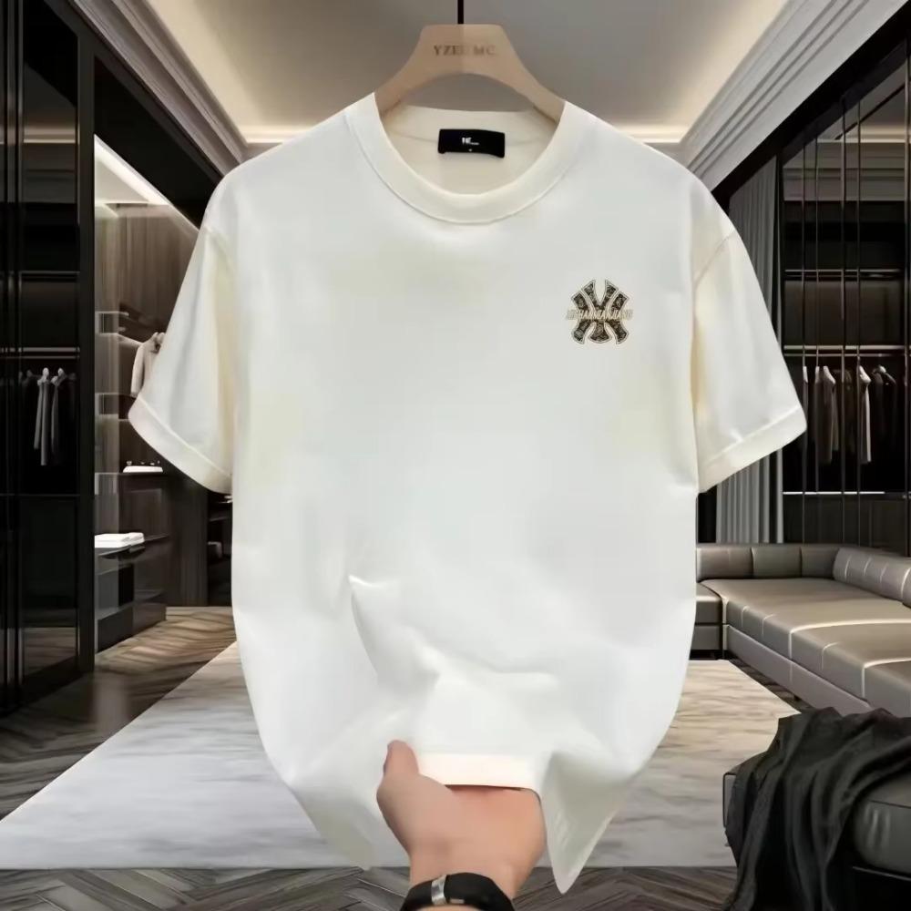 Men's printed T-shirt 100% cotton simple men's clothes printed T-shirt with all the fashion brand loose T-shirt 2025 summer