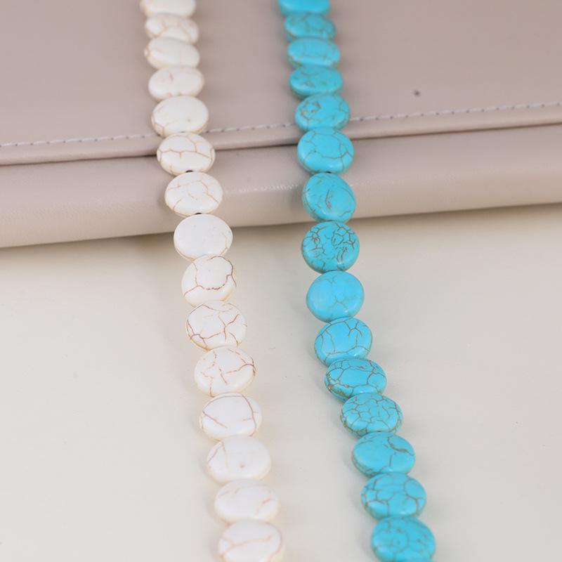 Peach Heart Synthetic Turquoise Beaded Flat Disc Jewelry Accessory