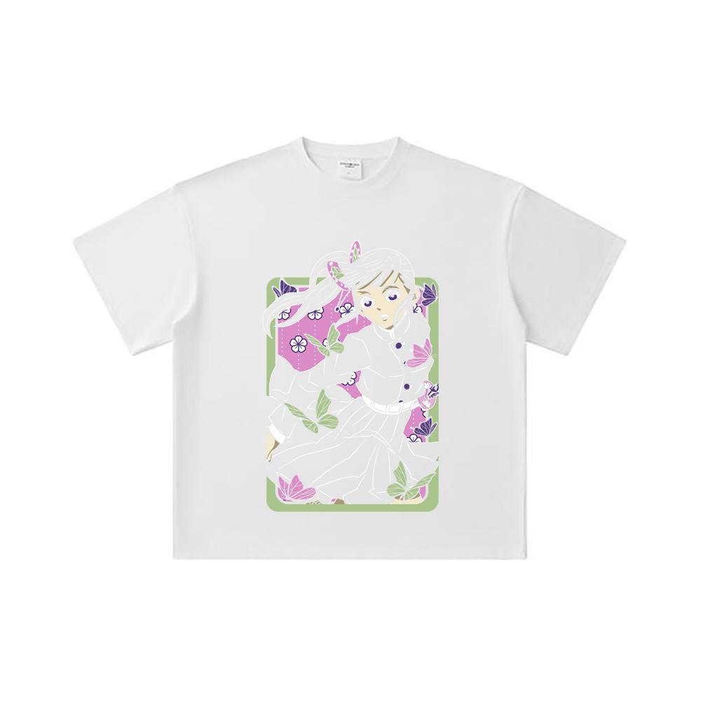 260 GSM Double Yarn 32 Count 100% Cotton Demon Slayer V77 Kanao Print Unisex Heavy Cotton T Shirt