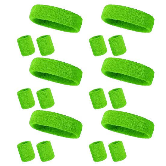 Wristband Headband Set Great Elasticity Absorption Soft Water Solid Color Anti-slip