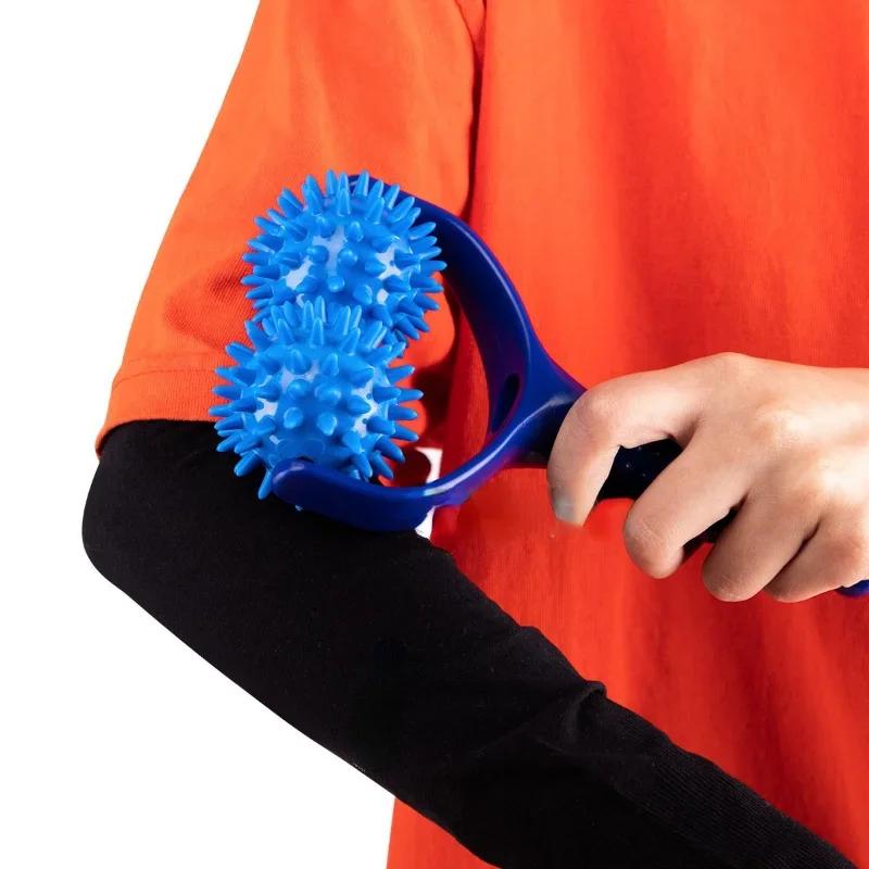 2 Roller in 1 - Handheld Trigger Point Acupuncture Reflexology Spiky Massage Balls Massager Roller Full Body Soreness Relief