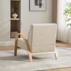 Scandinavian Fabric Lounge Chair – Soft Chenille Fabric and Sturdy Wood Frame, Ideal for Living Room & Bedroom-BEIGE