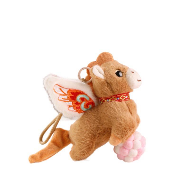 Adorable Chinese-Style Flying Horse Plush Toy Pendant - Year of the Horse Mascot Ornament Gift