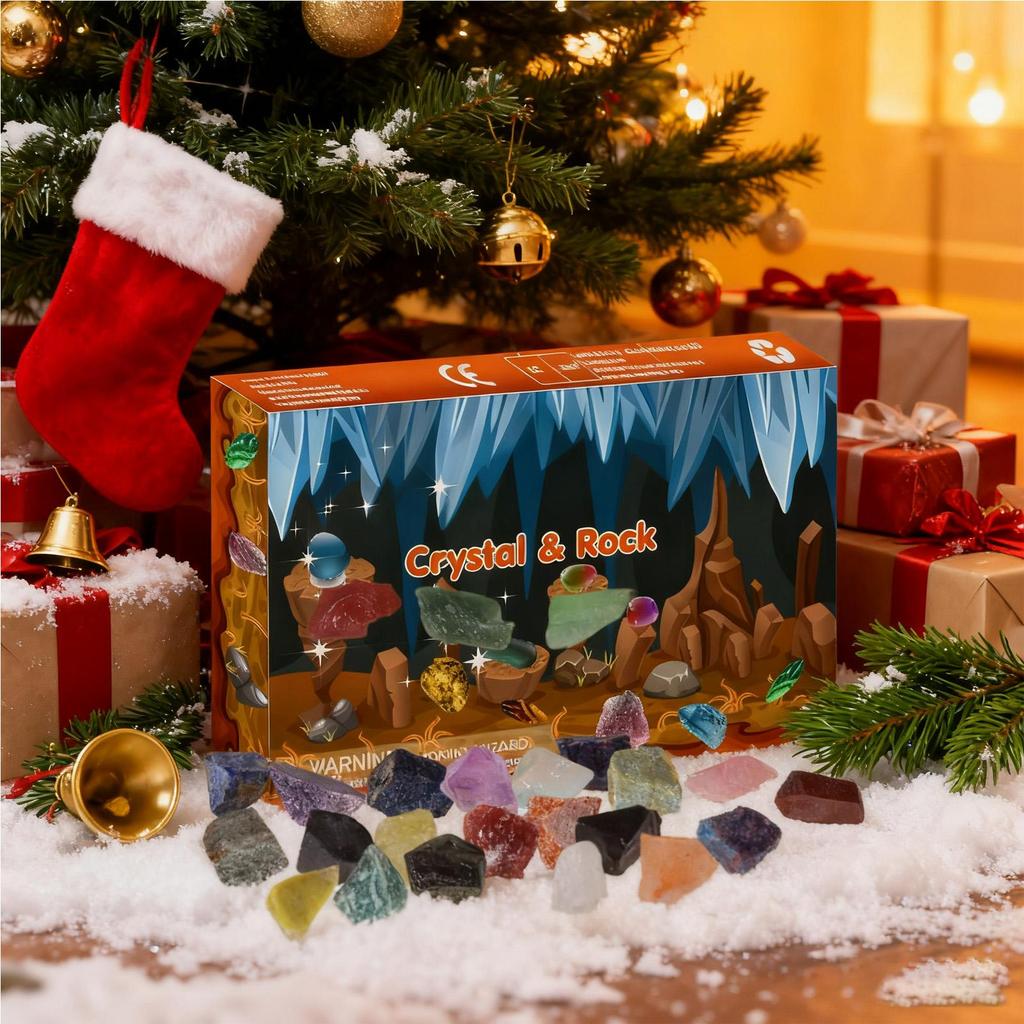 Christmas Countdown Calendar 24-Day 24-Day Irregular Stone Ornament Christmas Gift For Kids Teen Girls Boys Nature Lovers