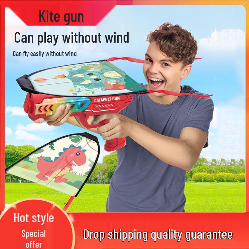 Popular Children's Outdoor Catapult Kite Gun - Rubber Band Airplane Launcher Toy