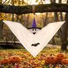 Hanging Ghost Decoration Halloween Decoration, Cute Flying White with Witch Hat Spooky Figure And Bat Pattern for Indoor Outdoor Yard Patio Home