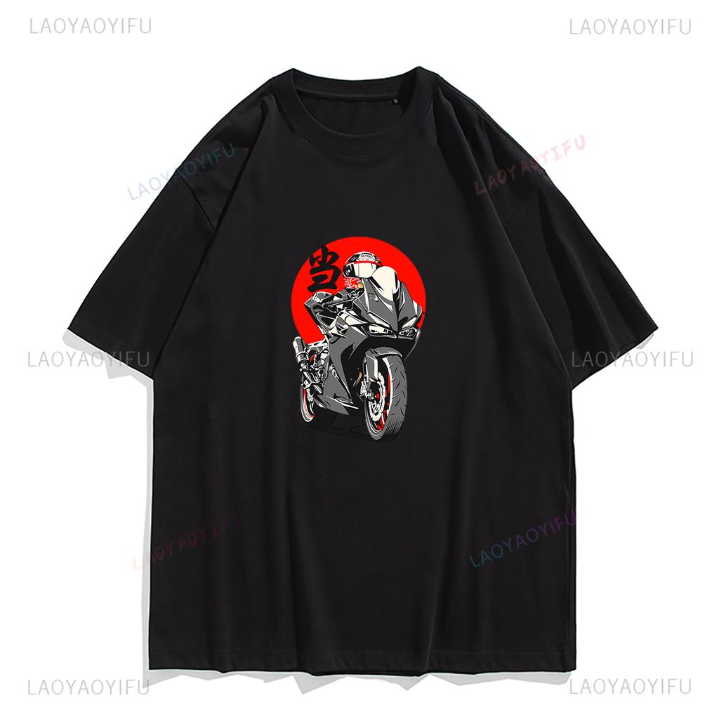 Man T Shirt Motor Cycle Classic CBR250rr Print Tops Japanese Cartoon Style Graphic T Shirts Cotton Tee Harajuku Ropa Hombre