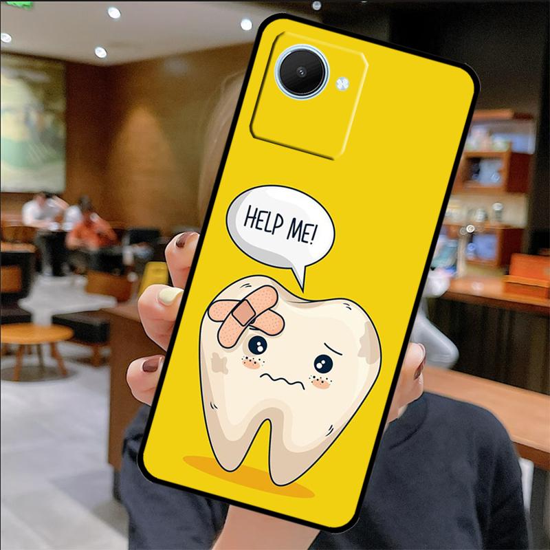 Cartoon Dentist Dental Teeth Case For Realme 14 Pro Plus 12 10 11 13 GT 6 6T 5 GT7 Pro C61 C55 C51 C21Y C25S C67 C75 C53