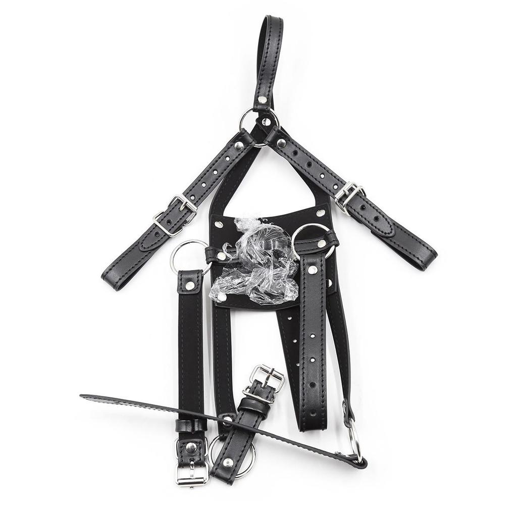 Leather Gag Harness SM Toys for Couples - Nightclub Adult Products
