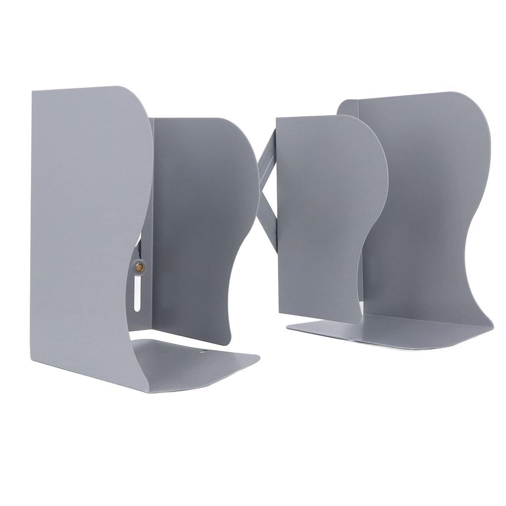 Wysuwany podpórka do książek Uporządkowane przechowywanie Regulacja Metalowa konstrukcja Składane metalowe podpórki do książek w kolorze szarym dla