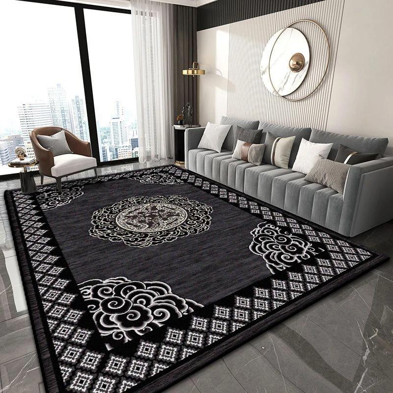 Chinese Classical Rug for Easy-Clean Living Room Coffee Table and Bedroom Cloakroom Non-Slip Decor