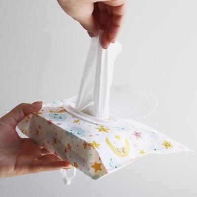 EVA Baby Wet Wipe Pouch Portable Wipes Holder Case Flip Cover Snap-Strap Reusable Refillable Cosmetic Pouch Useful Tissue Box
