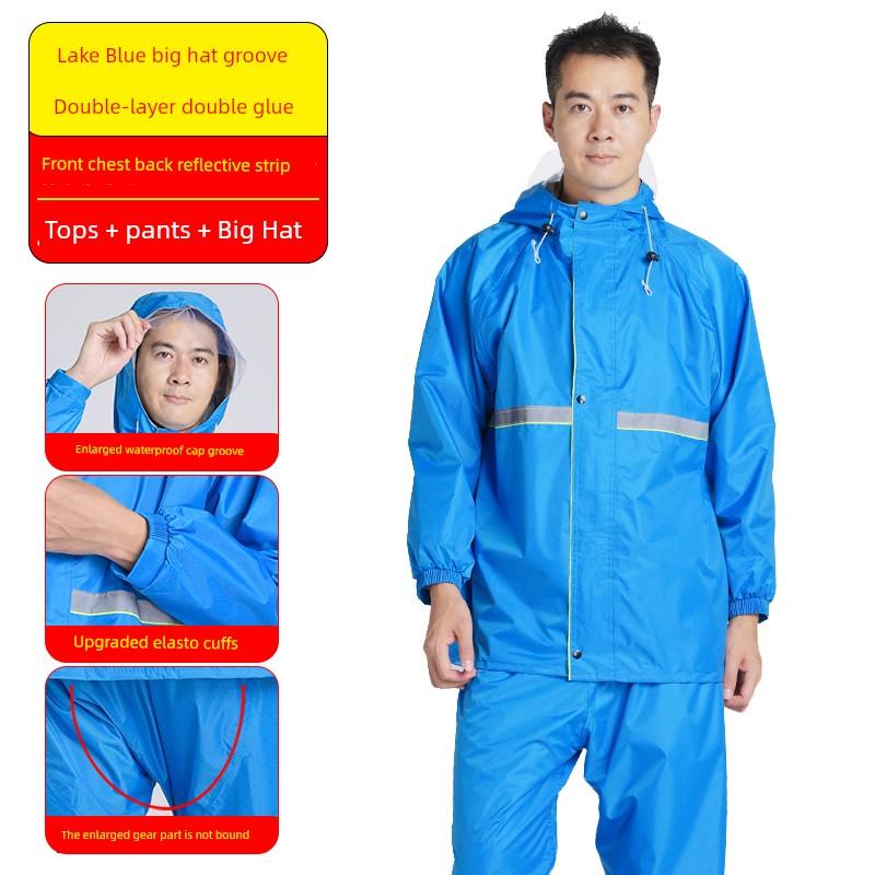 Cycling Rain Poncho Two-Piece Rain Pants Women's Raincoat and Rain Pants Two-Piece Set Plus Size Travel Set New Construction Style One-Piece Rain Suit